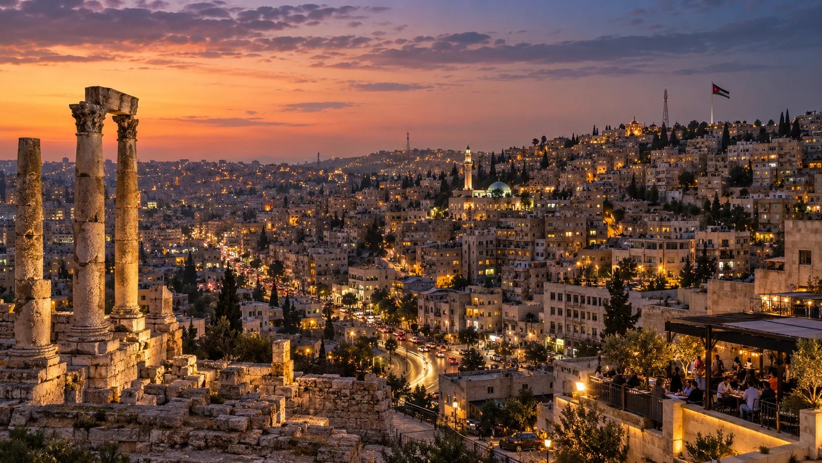 مدينة عمّان عند الغروب